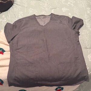 Fabletics Charcoal V-Neck Scrub Top and Jogger Pants